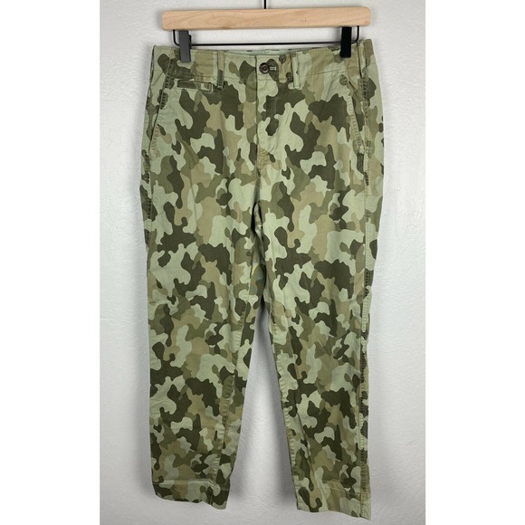Gap Khaki High Rise Pants Women's Size 4 Straight Leg Ankle Camouflage NEW - Picture 1 of 4